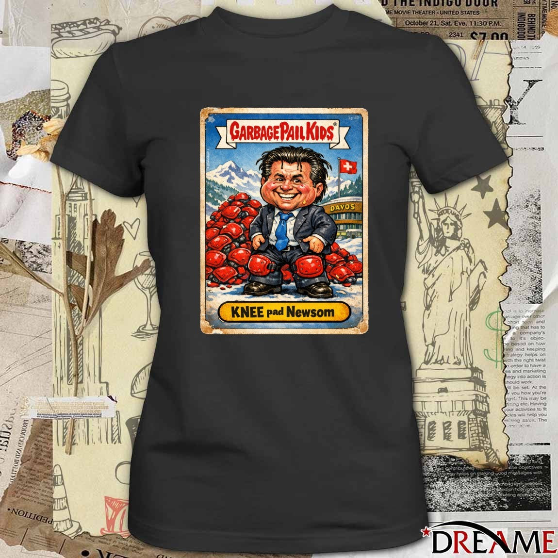 Topps Garbage Pail Kids Knee Pad Newsom t-shirt