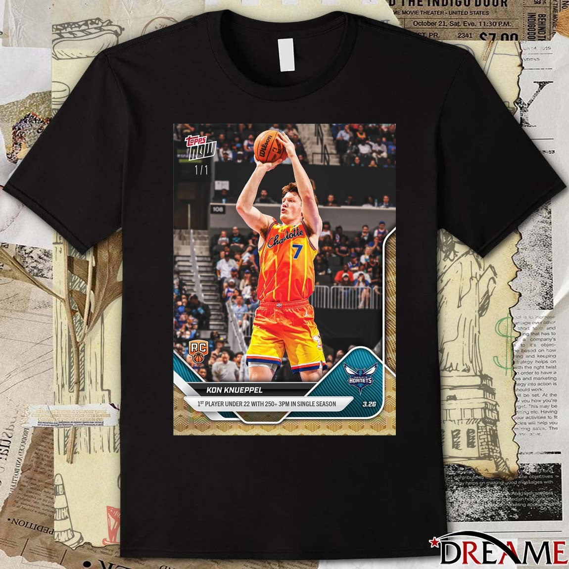 Topps Kon Knueppel 1st Player Under 22 With 250 3pm In Single Season Poster t-shirt