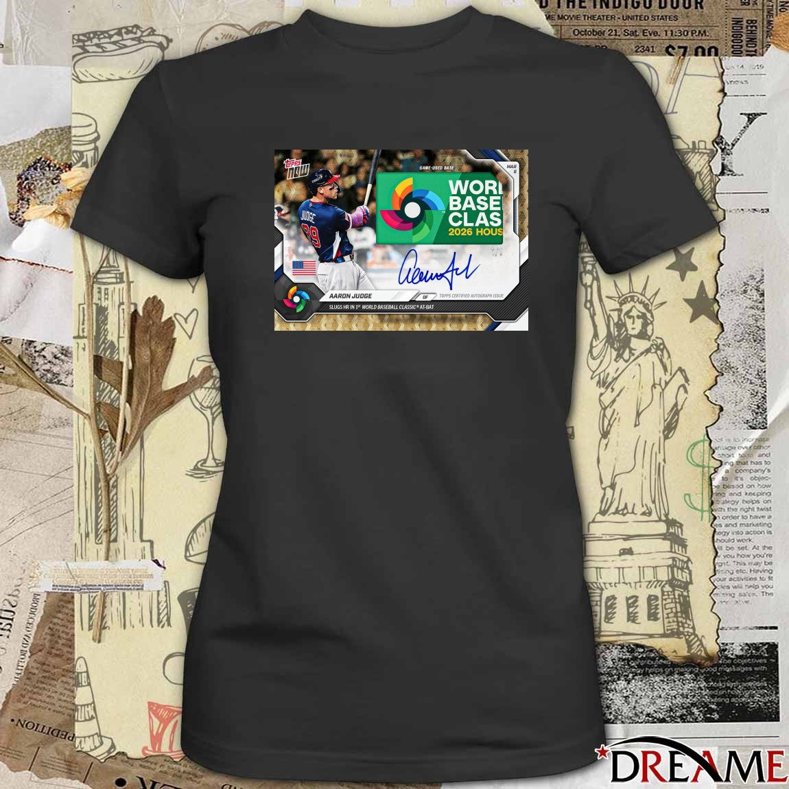 Topps Now 2026 House Aaron Judge Slugs HR In 1st World Baseball Classic At-Bat Signature Poster t-shirt