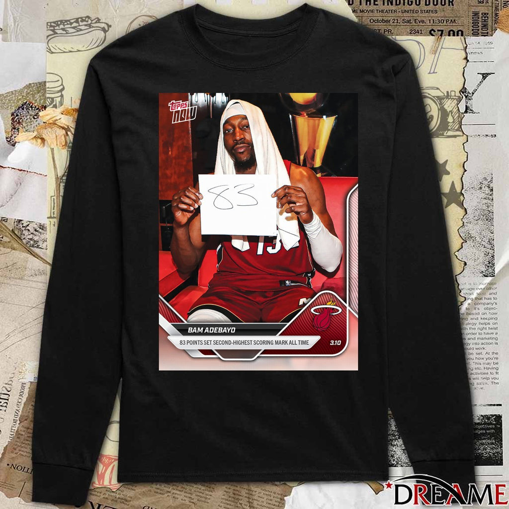 Topps Now Bam Adebayo 83 Points Set Second-Highest Scoring Mark All Time Poster t-shirt