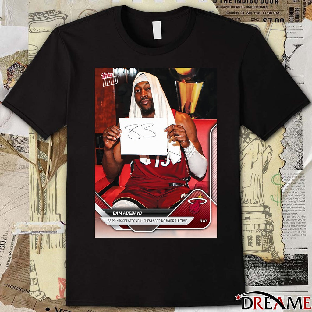 Topps Now Bam Adebayo 83 Points Set Second-Highest Scoring Mark All Time Poster t-shirt