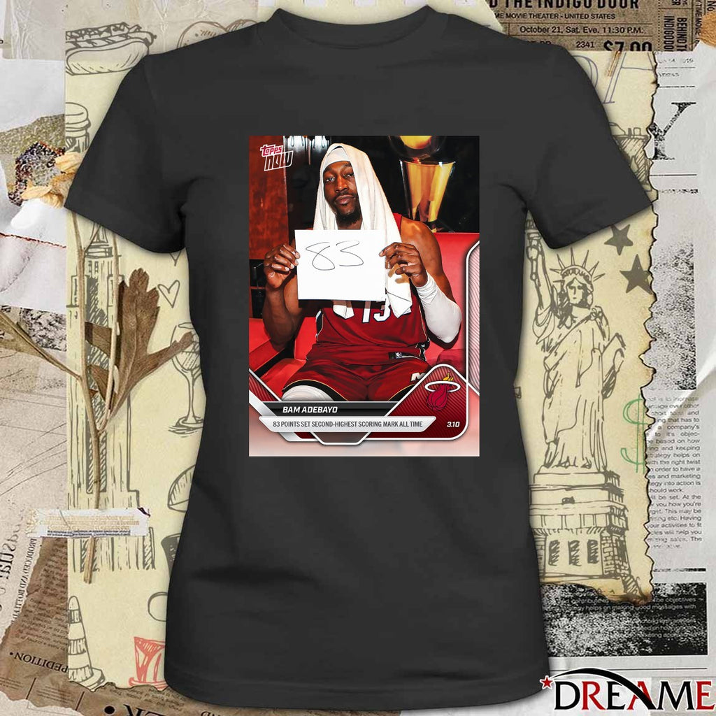 Topps Now Bam Adebayo 83 Points Set Second-Highest Scoring Mark All Time Poster t-shirt