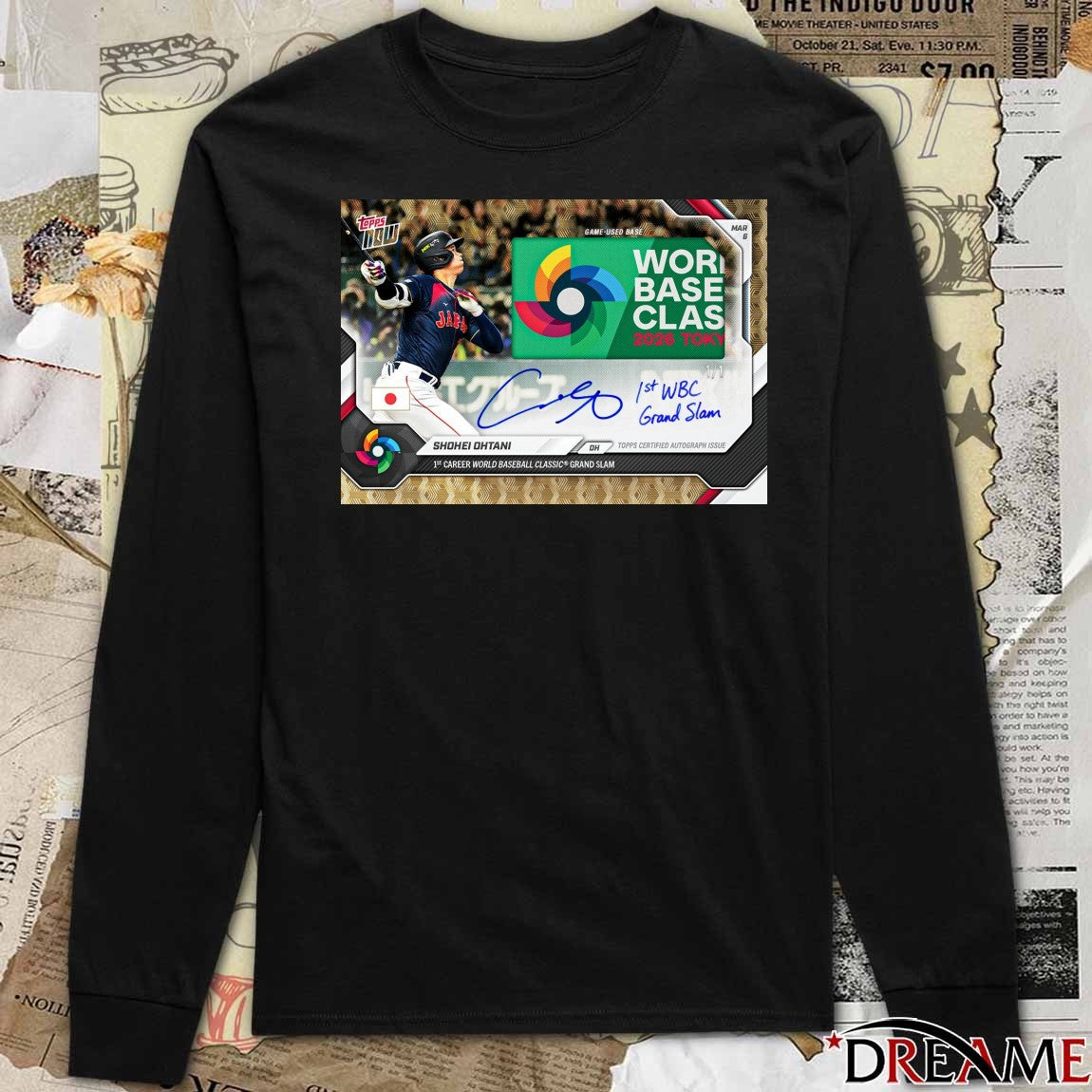 Topps Now Shohei Ohtani 1st Career World Baseball Classic Grand Slam Signature t-shirt