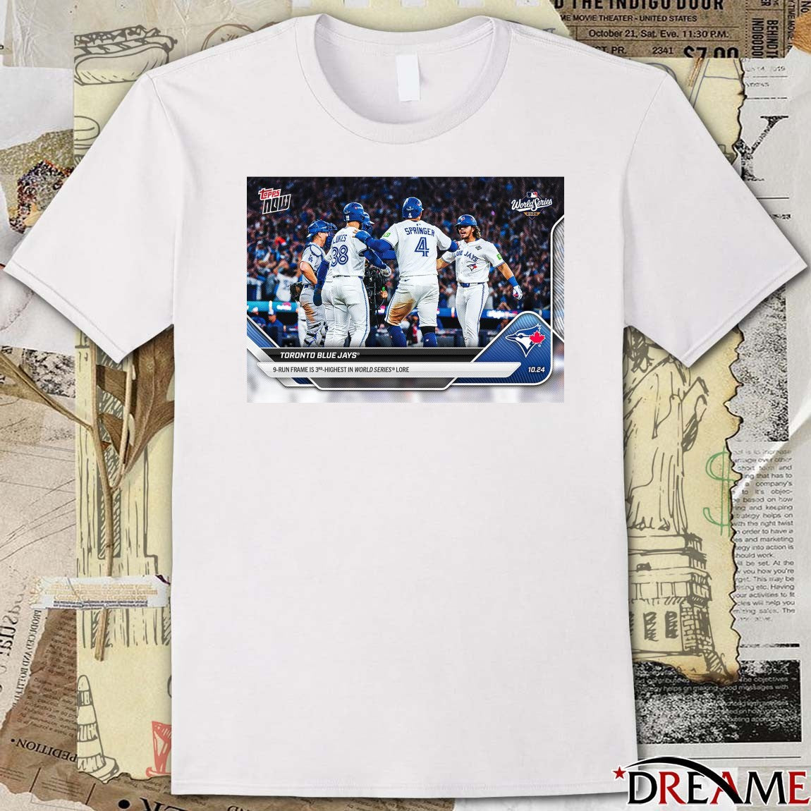 Toronto Blue Jays 2025 MLB Topps 9-Runs Frame Is 3rd Highest In World Series Lore t-shirt