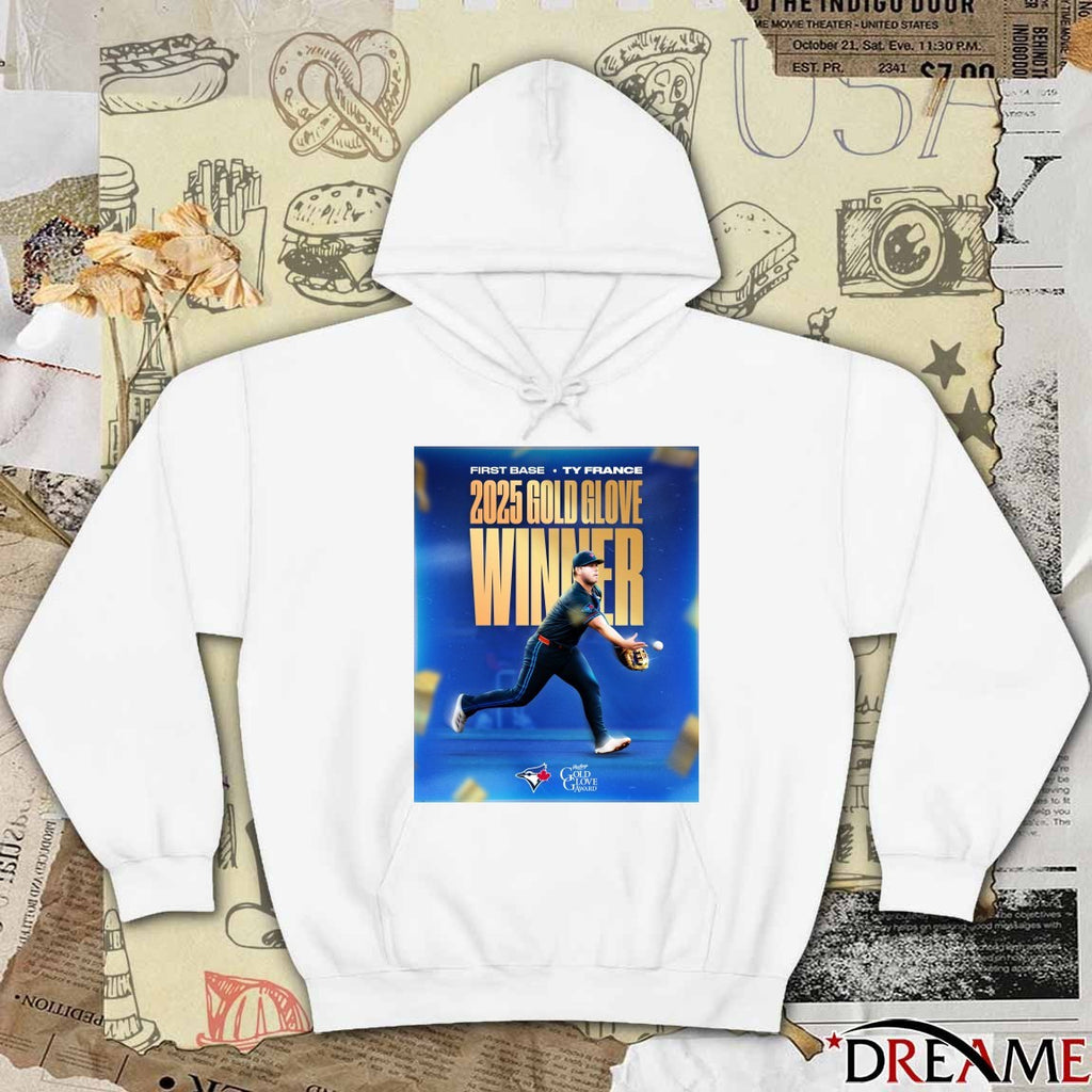 Toronto Blue Jays Ty France 2025 Rawlings Gold Glove Award Winner Poster t-shirt