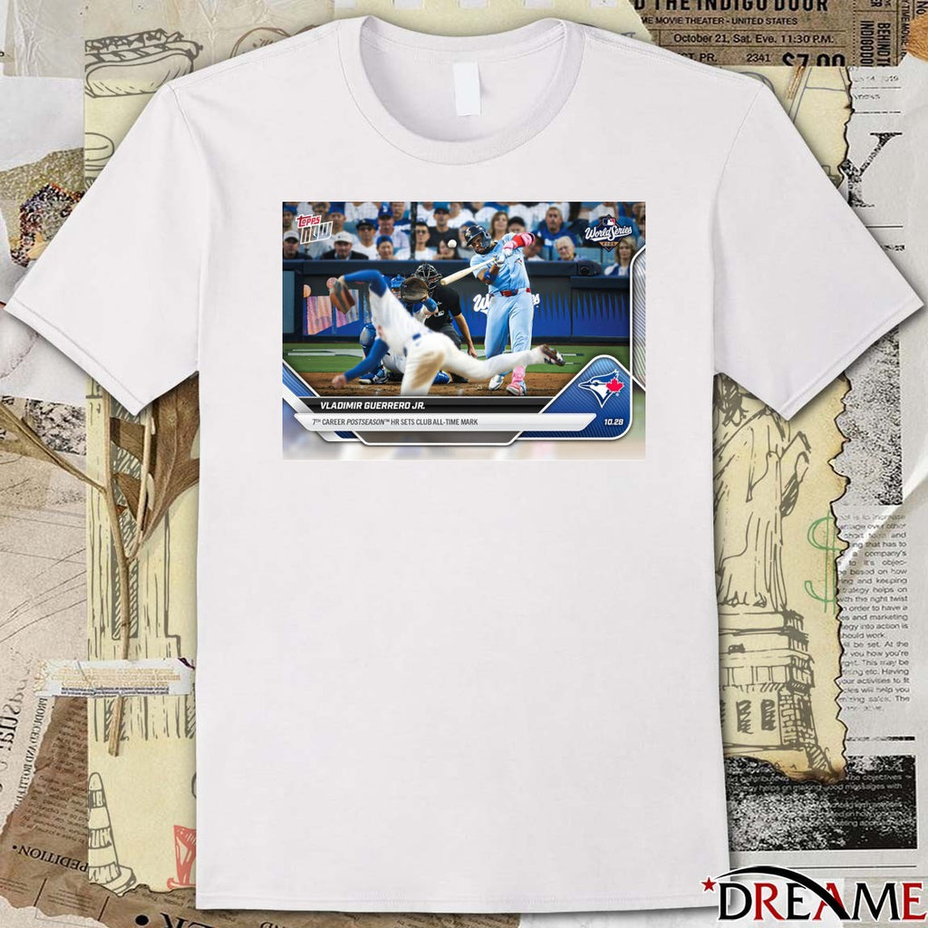 Toronto Blue Jays Vladimir Guerrero Jr. 2025 MLB Topps 7th Career Postseason HR Sets Club All-Time Mark t-shirt