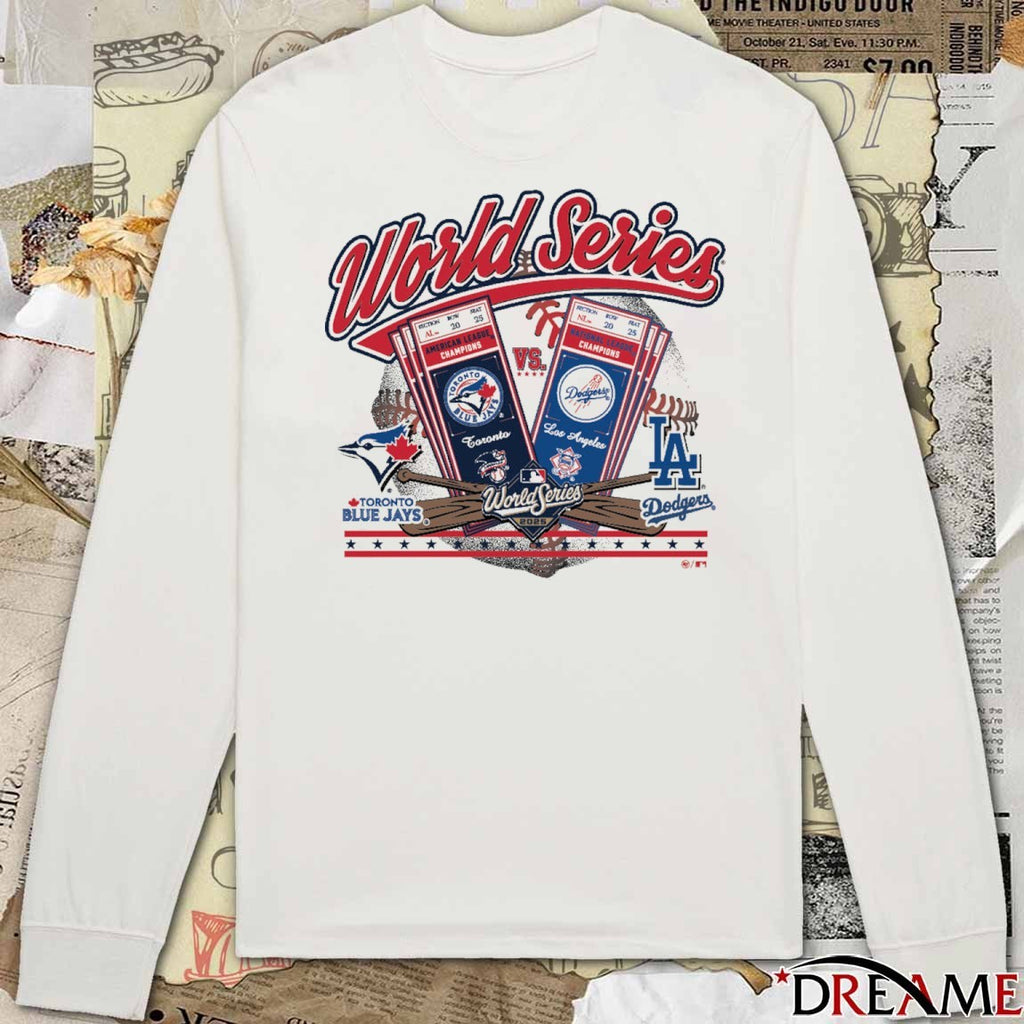 Toronto Blue Jays Vs Los Angeles Dodgers Dueling 24.10.2025 MLB World Series ID 47 Ticket t-shirt