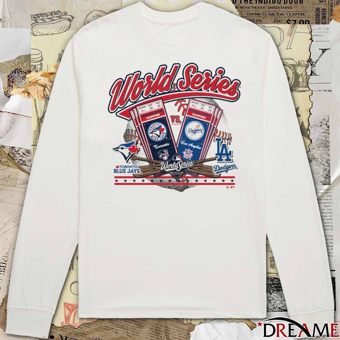 Toronto Blue Jays Vs Los Angeles Dodgers Dueling 24.10.2025 MLB World Series ID 47 Ticket t-shirt