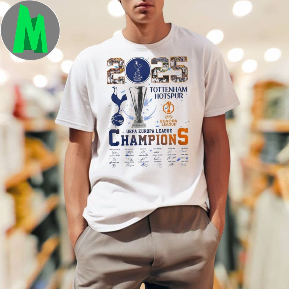 Tottenham Hotspur 2025 UEFA Europa League Champions T-Shirt Soccer Fan Apparel Team Merch