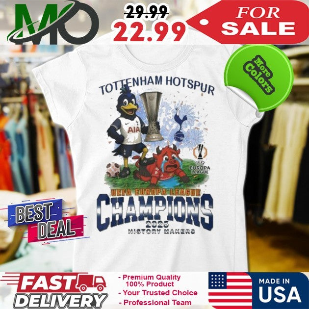 Tottenham Hotspur UEFA Europa League Champions 2025 History Makers Football Fan Shirt Premier League Collectible