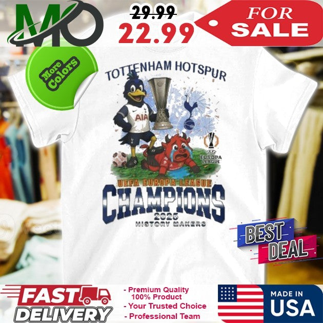 Tottenham Hotspur UEFA Europa League Champions 2025 History Makers Football Fan Shirt Premier League Collectible