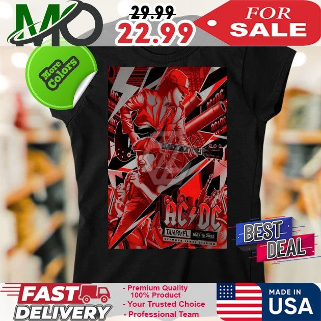 Tour 2025 ACDC Band Raymond James Stadium Tampa, FL Poster Shirt