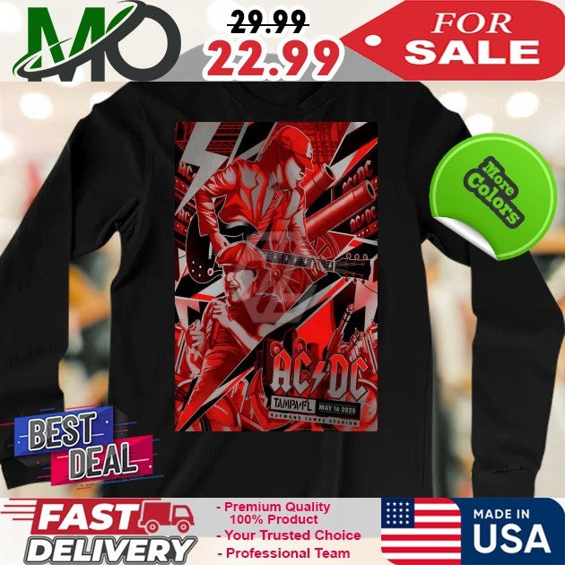 Tour 2025 ACDC Band Raymond James Stadium Tampa, FL Poster Shirt