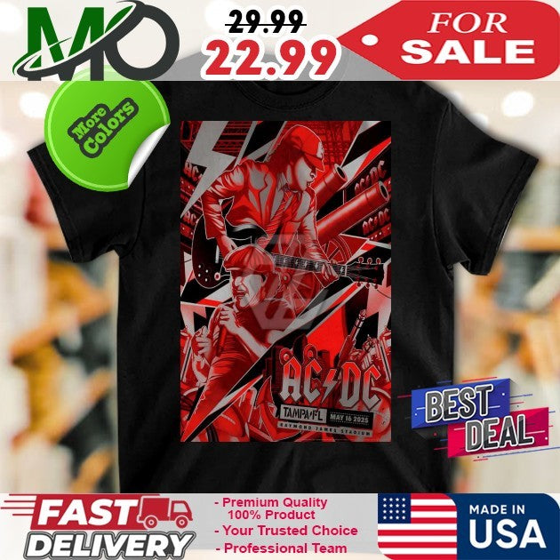 Tour 2025 ACDC Band Raymond James Stadium Tampa, FL Poster Shirt