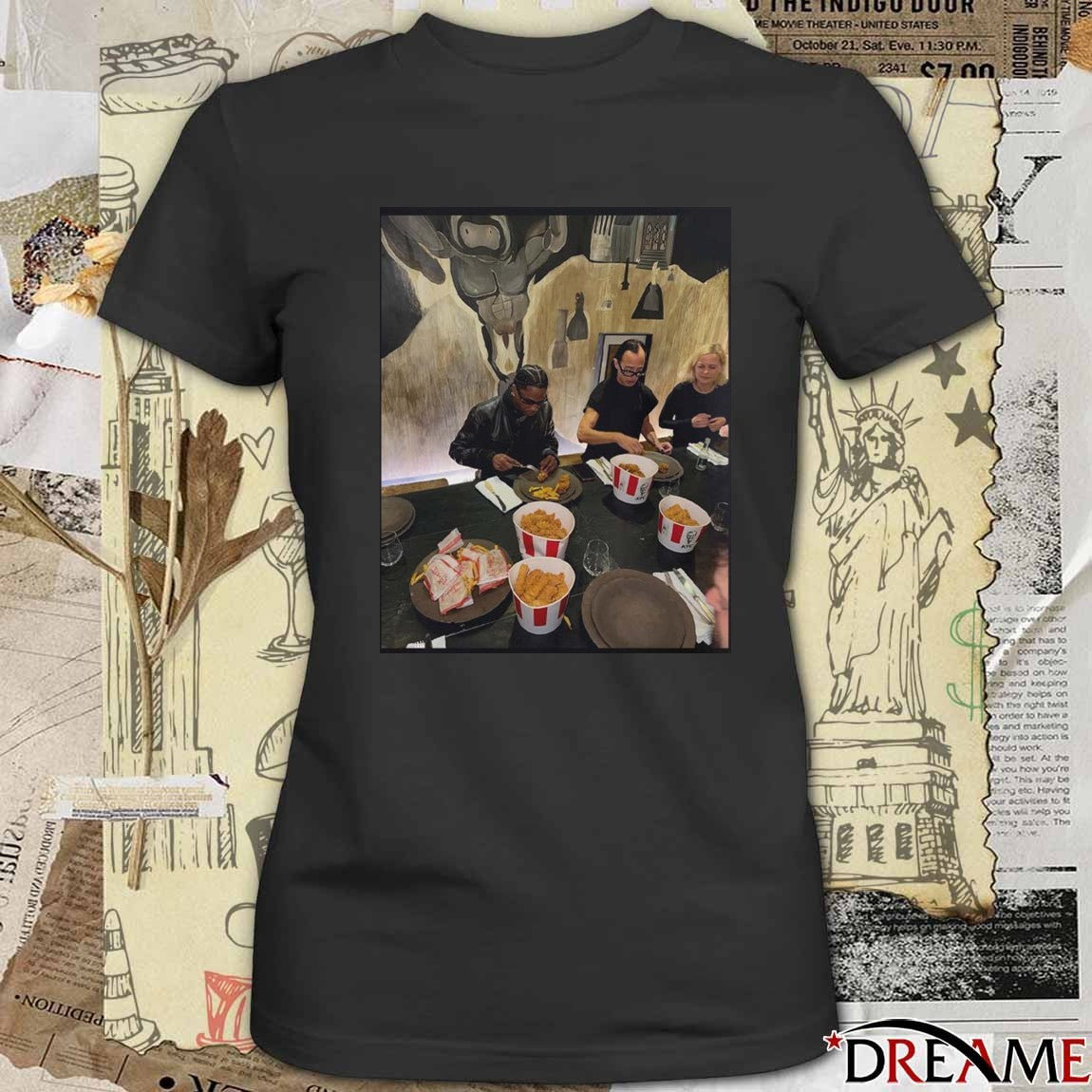 Travis Scott And Rick Owens Eating KFC Together Photo t-shirt