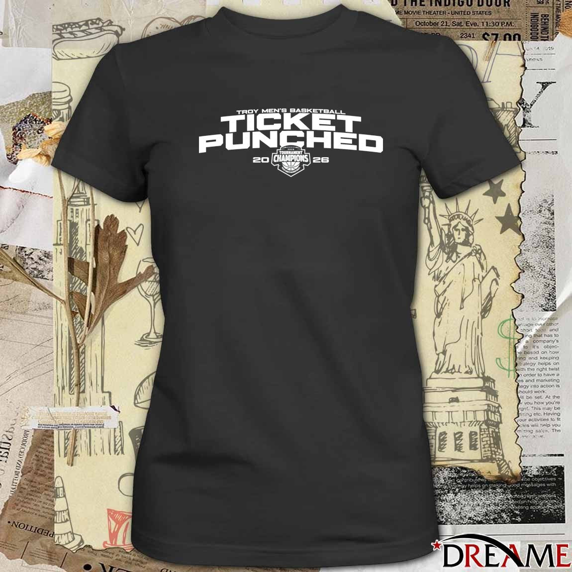 Troy Trojans Men’s Basketball 2026 Ticket Punched t-shirt