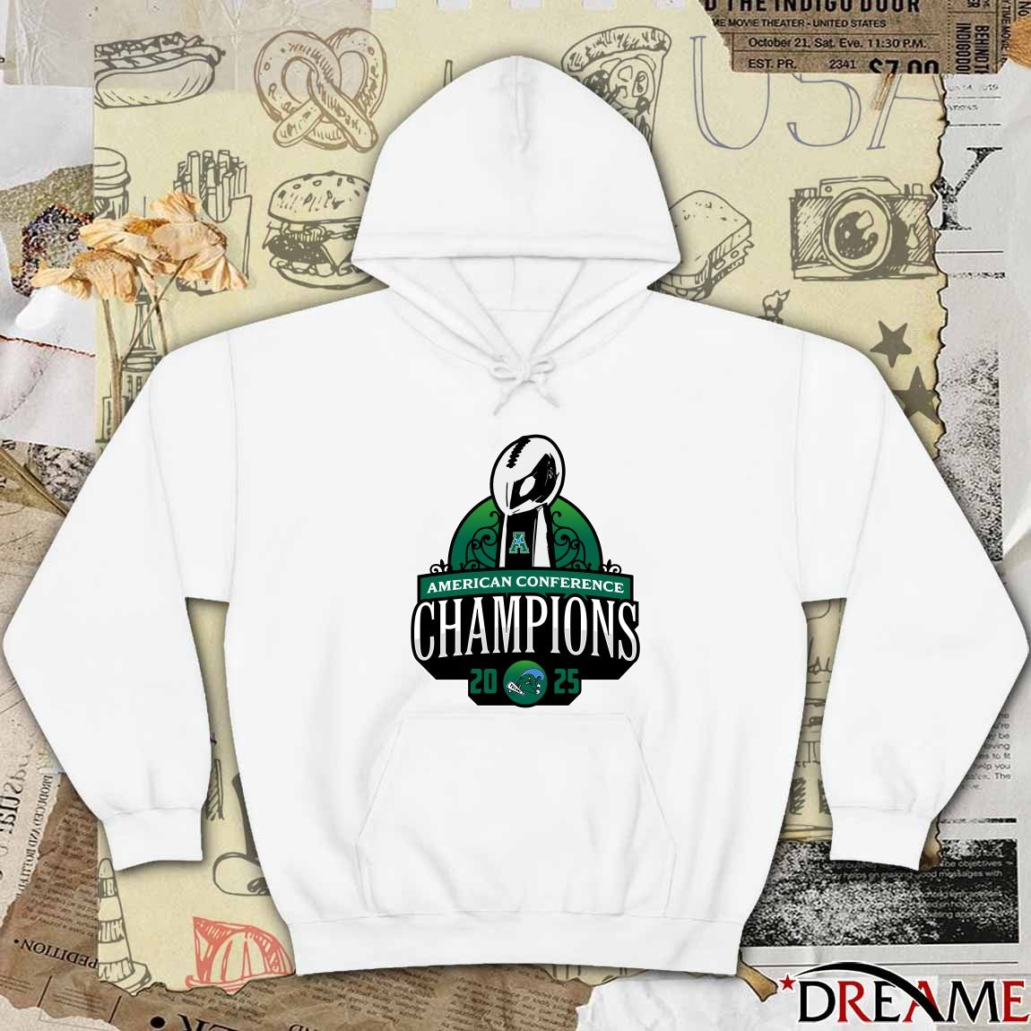 Tulane Green Wave 2025 American Conference Champions New Logo t-shirt
