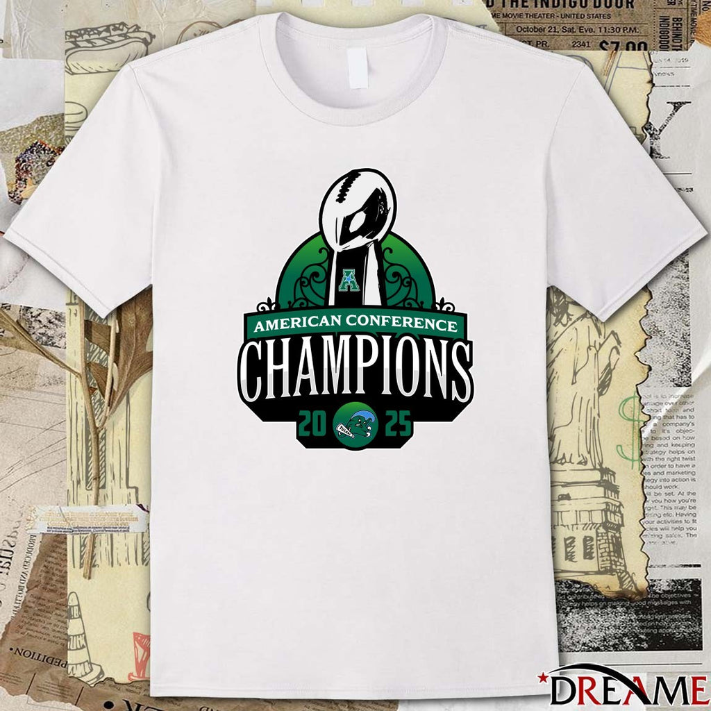 Tulane Green Wave 2025 American Conference Champions New Logo t-shirt