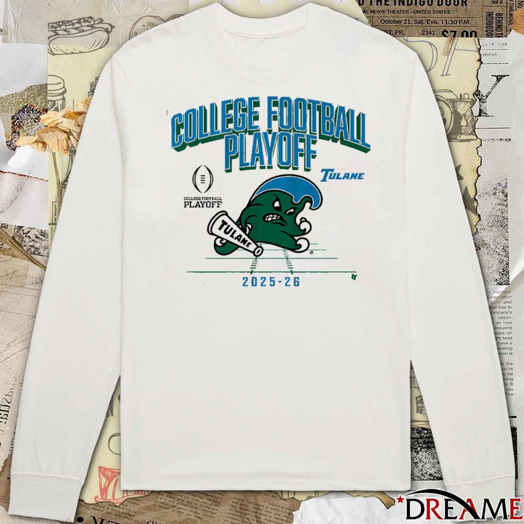 Tulane Green Wave Football 2025-26 CFP Mascot t-shirt