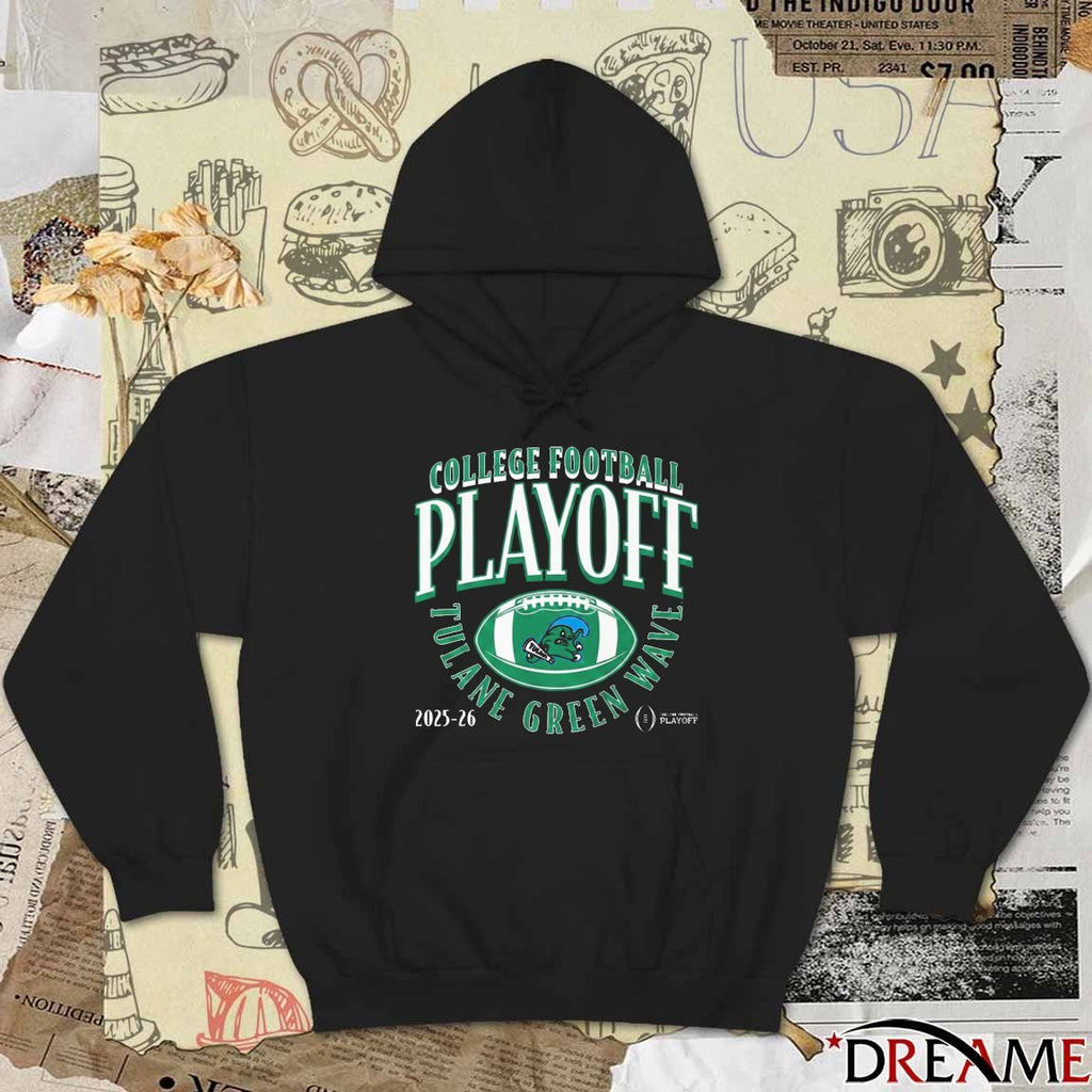 Tulane Green Wave Football 2025-26 College Football Playoff Curve t-shirt