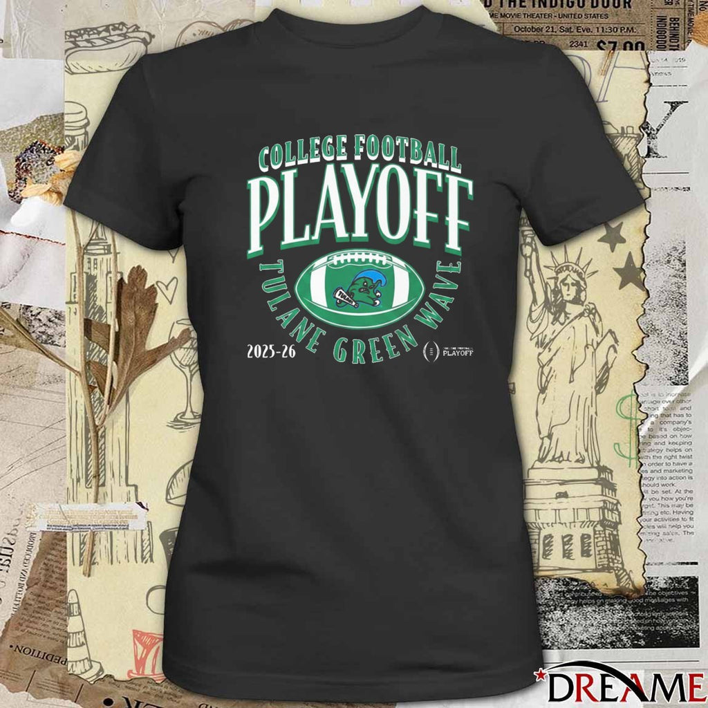 Tulane Green Wave Football 2025-26 College Football Playoff Curve t-shirt