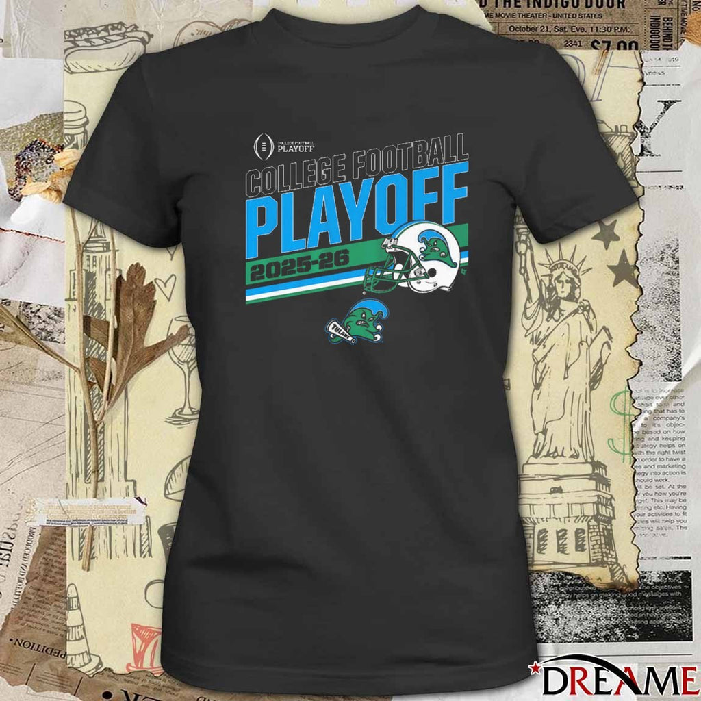 Tulane Green Wave Football 2025 – 26 College Football Playoff Stripe t-shirt