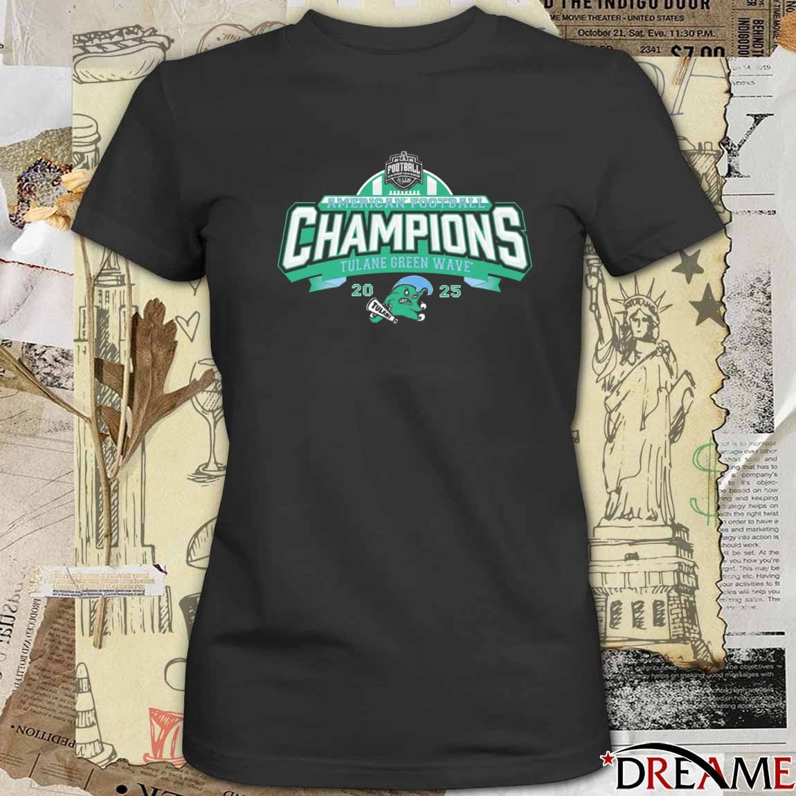 Tulane Green Wave Football AAC American Football Champions 2025 NIL t-shirt