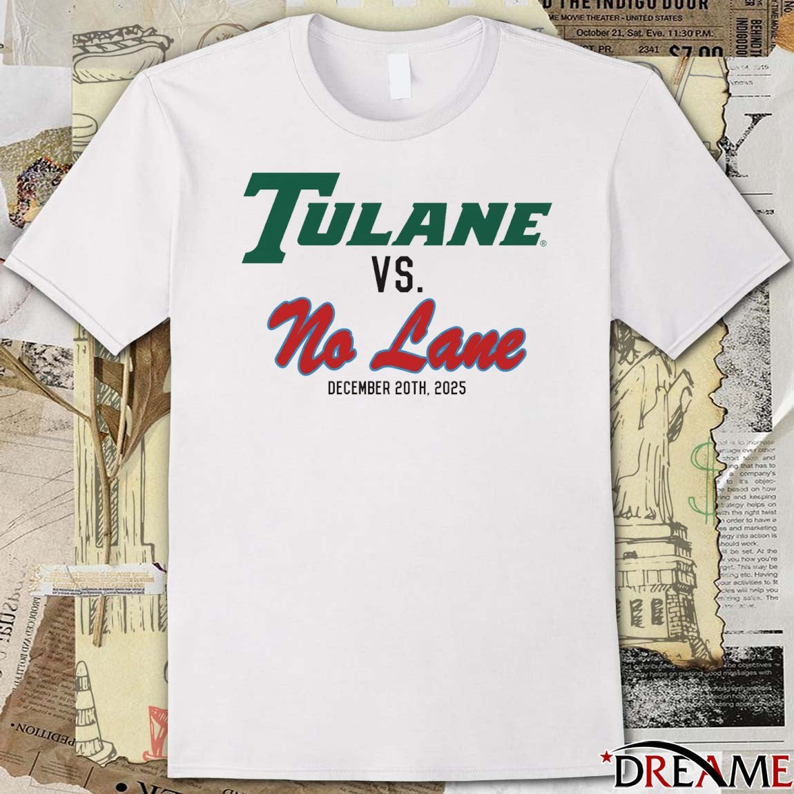Tulane Green Wave Vs No Lane December 20th 2025 t-shirt