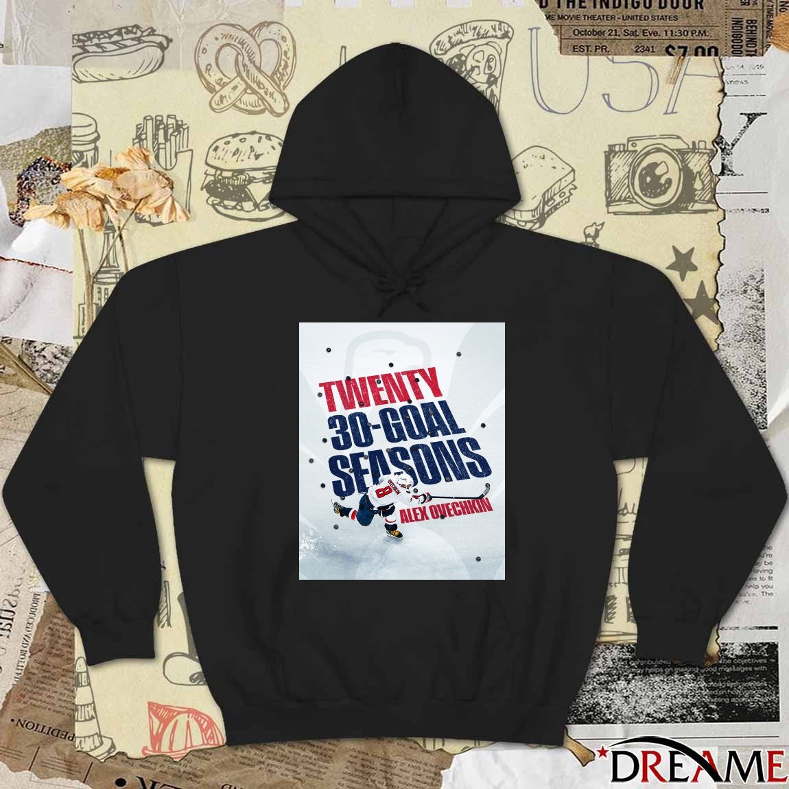 Twenty 30-Goal Seasons Alex Ovechkin Washington Capitals Hockey Poster t-shirt
