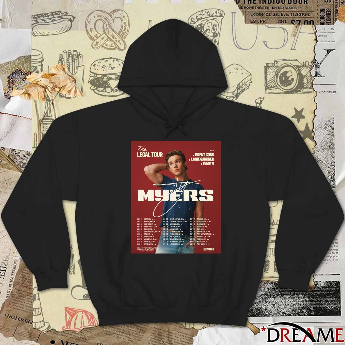 Ty Myers The Legal Tour With Brent Cobb Lanie Gardner Benny G 2026 Signature Poster t-shirt