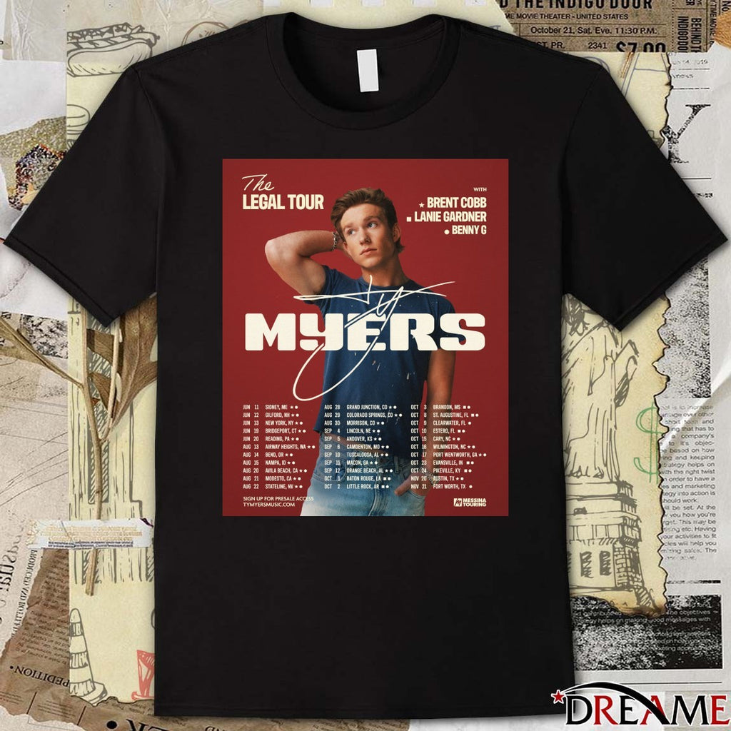 Ty Myers The Legal Tour With Brent Cobb Lanie Gardner Benny G 2026 Signature Poster t-shirt