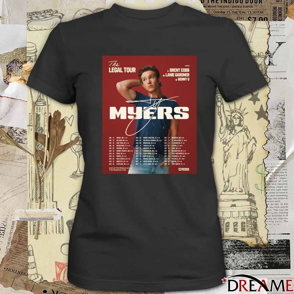 Ty Myers The Legal Tour With Brent Cobb Lanie Gardner Benny G 2026 Signature Poster t-shirt