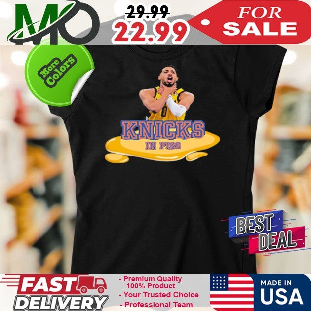 Tyrese Haliburton Knicks In Piss Choke Funny Basketball Fan T-Shirt