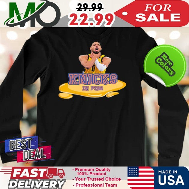 Tyrese Haliburton Knicks In Piss Choke Funny Basketball Fan T-Shirt