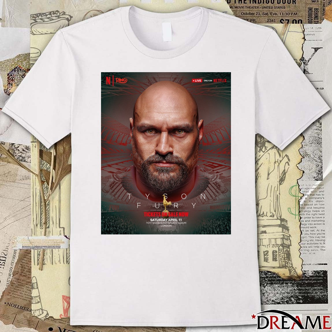 Tyson Fury April 11th 2026 Tottenham Hotspur Stadium London Poster t-shirt