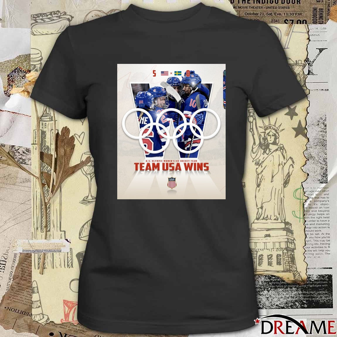 U.S Olympic Women’s Ice Hockey Team Team USA Wins Sweden 5-0 t-shirt