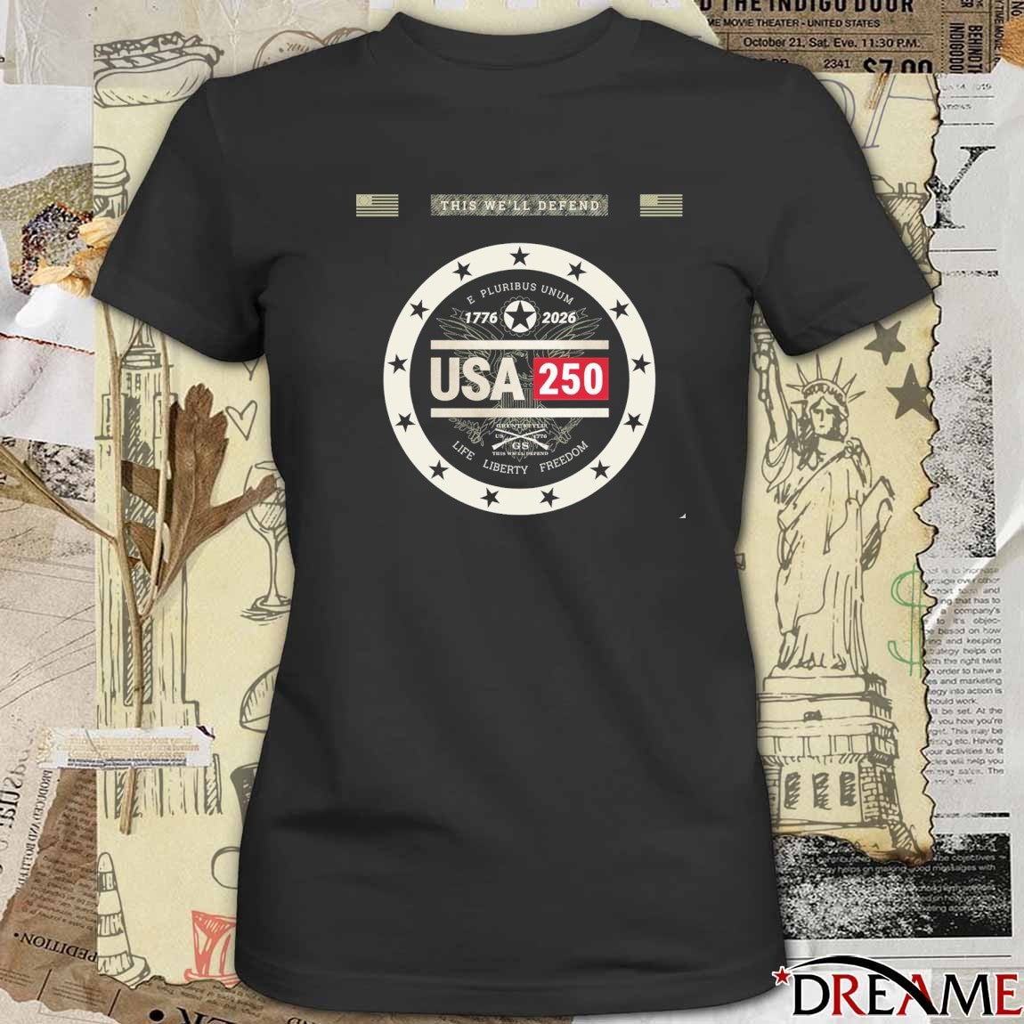 U.S. Army’s 250th Anniversary 1776-2026 E Pluribus Unum Life, Liberty, Freedom Logo t-shirt