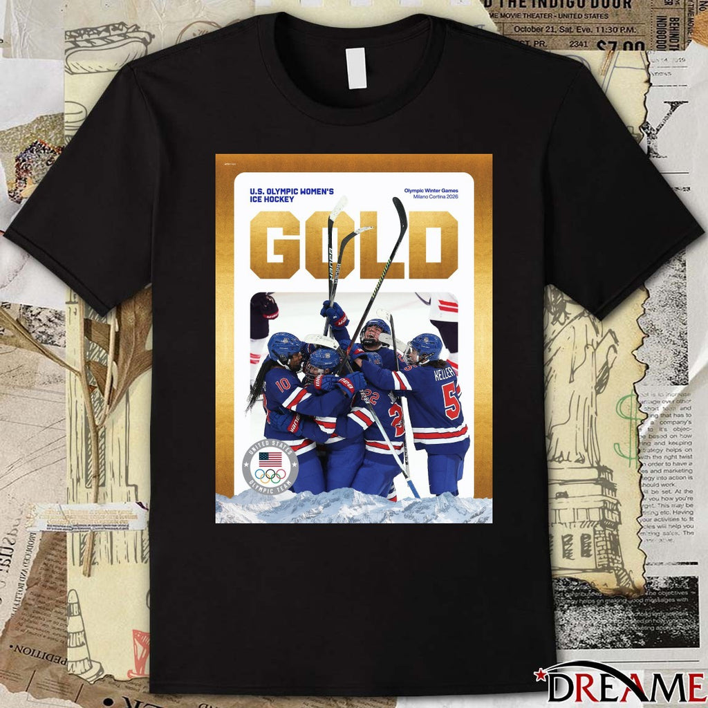 U.S. Olympic Women’s Ice Hockey Olympic Winter Games Milano Cortina 2026 Gold Medal t-shirt