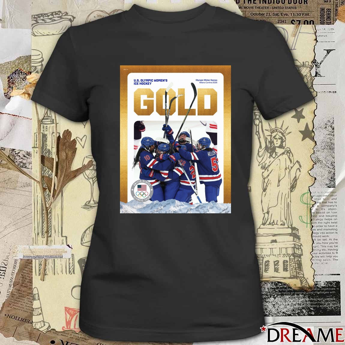 U.S. Olympic Women’s Ice Hockey Olympic Winter Games Milano Cortina 2026 Gold Medal t-shirt