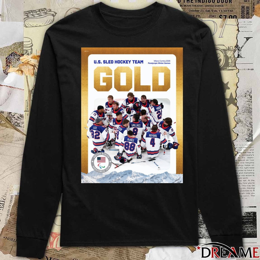 U.S. Sled Hockey Team Milano Cortina 2026 Paralympic Winter Games Gold Medal t-shirt