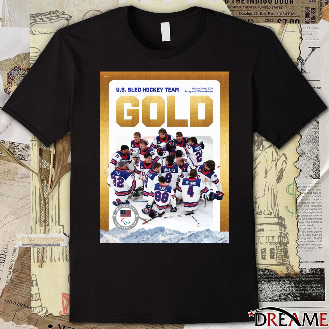 U.S. Sled Hockey Team Milano Cortina 2026 Paralympic Winter Games Gold Medal t-shirt
