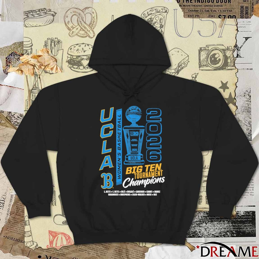 UCLA Bruins Women’s Basketball 2026 Big Ten Tournament Champions Trophy t-shirt