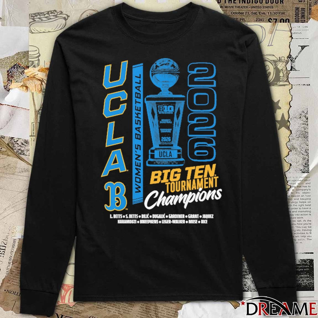UCLA Bruins Women’s Basketball 2026 Big Ten Tournament Champions Trophy t-shirt