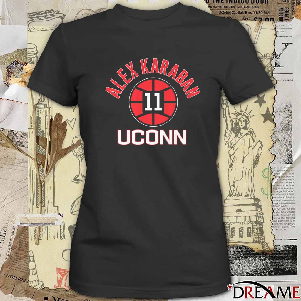 UConn Huskies Basketball Alex Karaban Name Number Ball 11 t-shirt