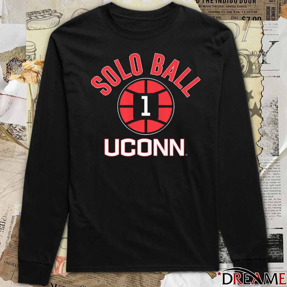 UConn Huskies Basketball Solo Ball Name Number Ball 1 t-shirt
