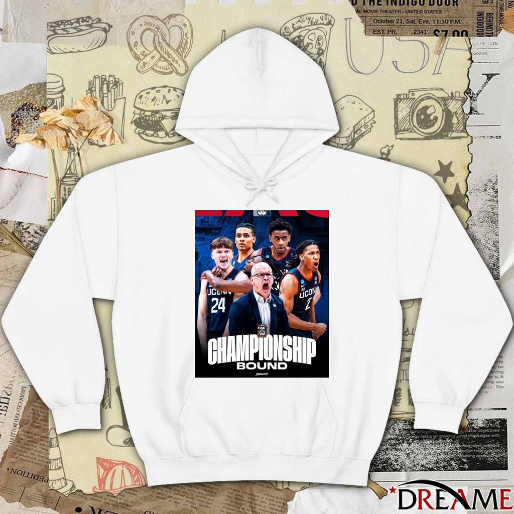 UConn Huskies Men’s Basketball Championship Bound 2026 NCAA Final Four in Indianapolis Poster t-shirt