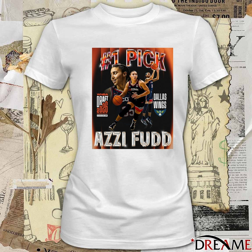 UConn Huskies basketball Azzi Fudd 2026 WNBA Draft by the Dallas Wings Poster t-shirt