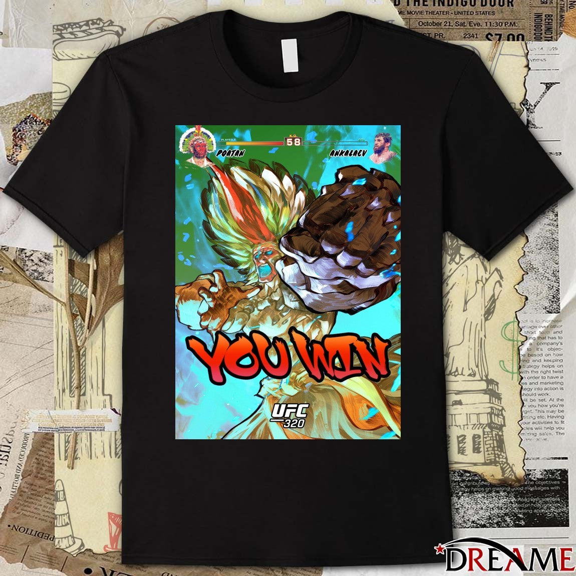 UFC 320 You Win Alex Poatan Pereira Vs Magomed Ankalaev Art Poster t-shirt