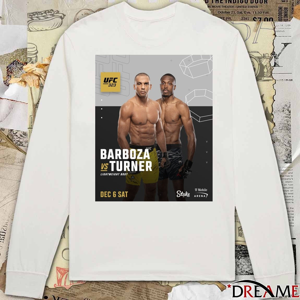 UFC 323 Barboza Vs Turner Lightweight Bout Saturday December 6 2025 Poster t-shirt