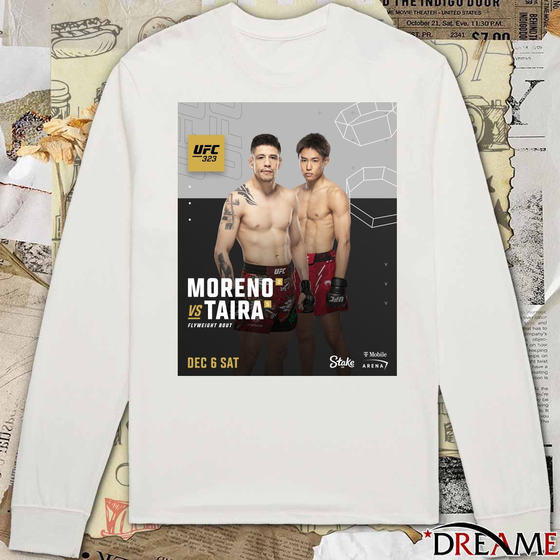 UFC 323 Moreno Vs Taira Flyweight Bout Saturday December 6 2025 Poster t-shirt